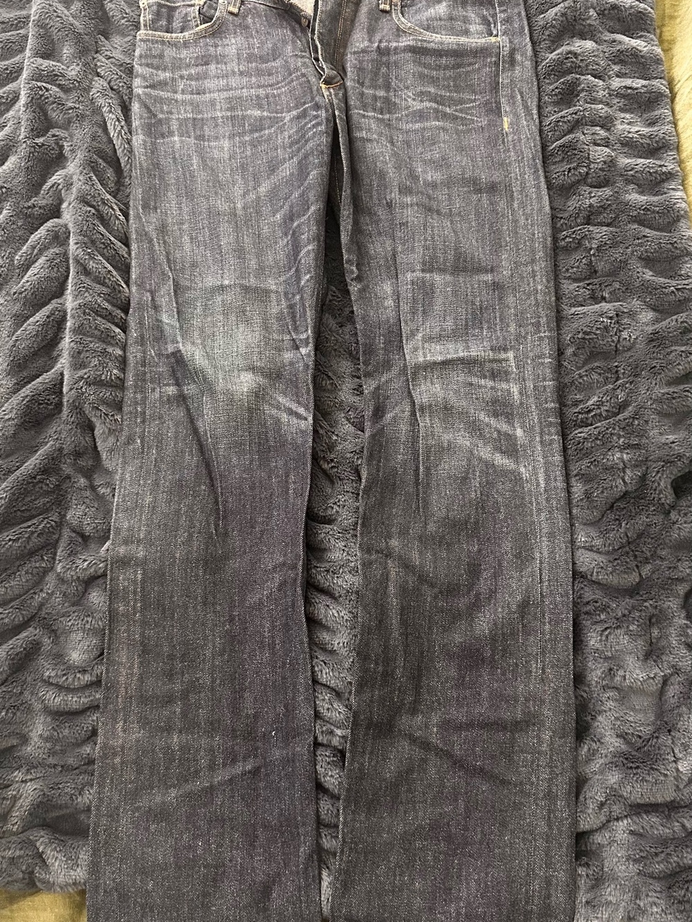 rag & bone Indigo Denim Jeans with Tan Stitching